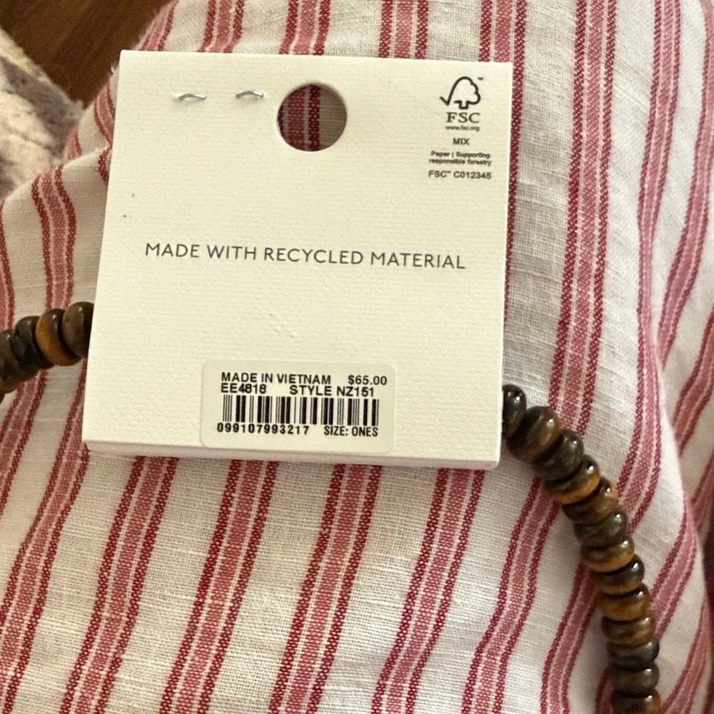 Semiprecious Beaded Carabiner Charm Necklace - Picture 5 of 5